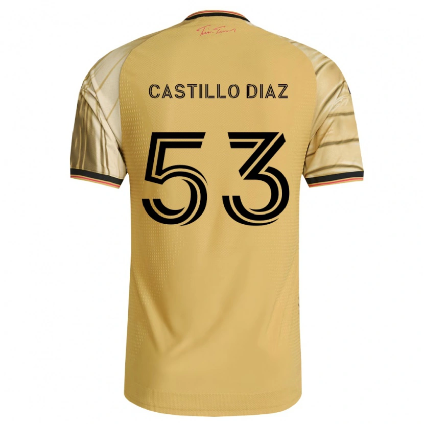 Danxen Heren Jesus Castillo Diaz #53 Bruin Geel Zwart Uitshirt Uittenue 2026/27 T-Shirt
