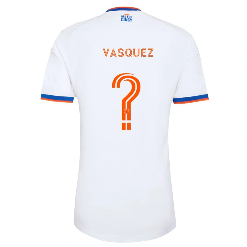 Danxen Heren Bryan Vásquez #0 Wit Marineblauw Oranje Uitshirt Uittenue 2026/27 T-Shirt
