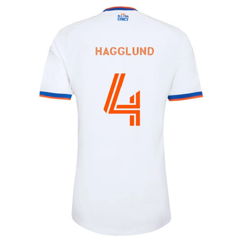 Danxen Heren Nick Hagglund #4 Wit Marineblauw Oranje Uitshirt Uittenue 2026/27 T-Shirt