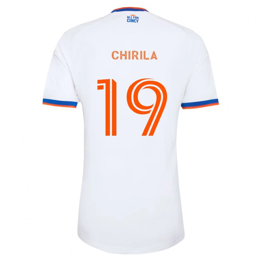 Danxen Heren Ștefan Chirilă #19 Wit Marineblauw Oranje Uitshirt Uittenue 2026/27 T-Shirt