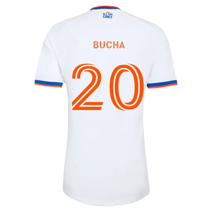 Danxen Heren Pavel Bucha #20 Wit Marineblauw Oranje Uitshirt Uittenue 2026/27 T-Shirt