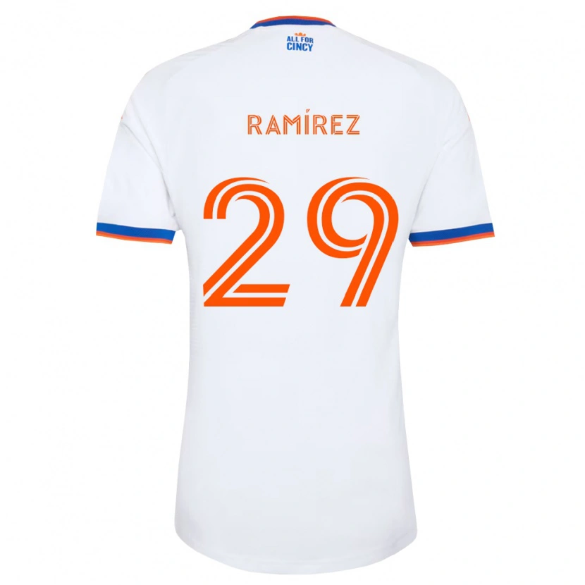 Danxen Heren Bryan Ramírez #29 Wit Marineblauw Oranje Uitshirt Uittenue 2026/27 T-Shirt