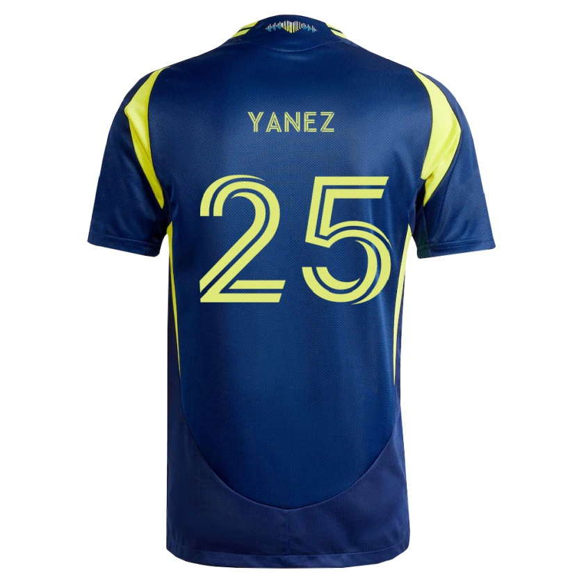 Danxen Heren Zidane Yáñez #25 Geel Marineblauw Uitshirt Uittenue 2026/27 T-Shirt