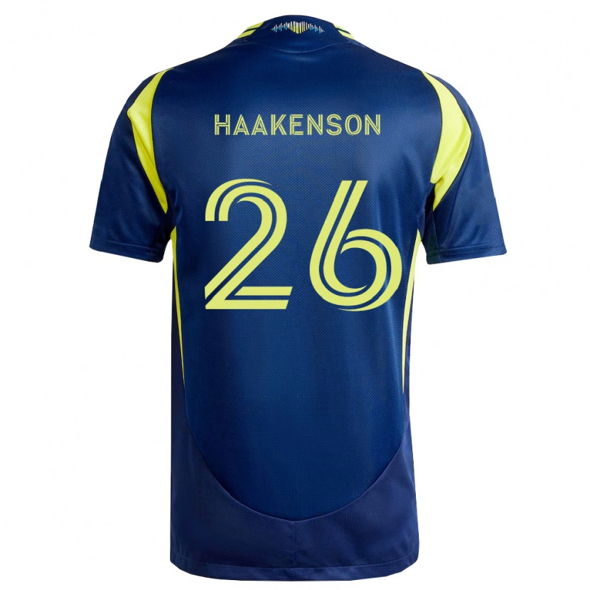 Danxen Heren Luke Haakenson #26 Geel Marineblauw Uitshirt Uittenue 2026/27 T-Shirt
