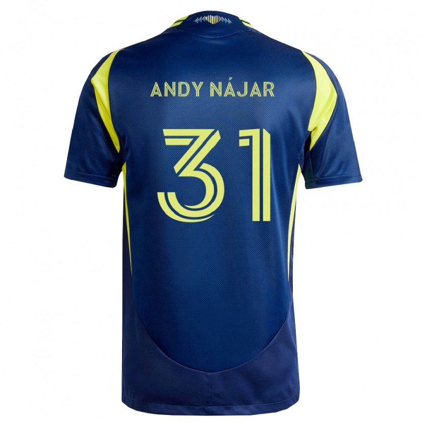Danxen Heren Andy Nájar #31 Geel Marineblauw Uitshirt Uittenue 2026/27 T-Shirt