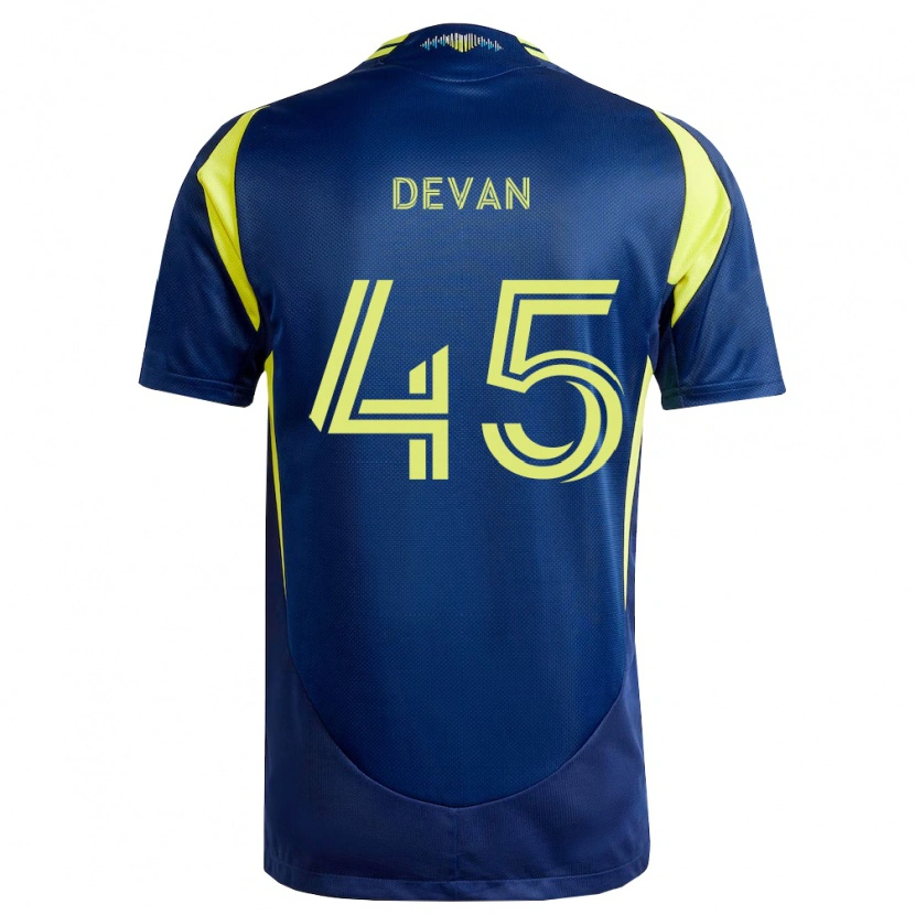 Danxen Heren Liam Devan #45 Geel Marineblauw Uitshirt Uittenue 2026/27 T-Shirt