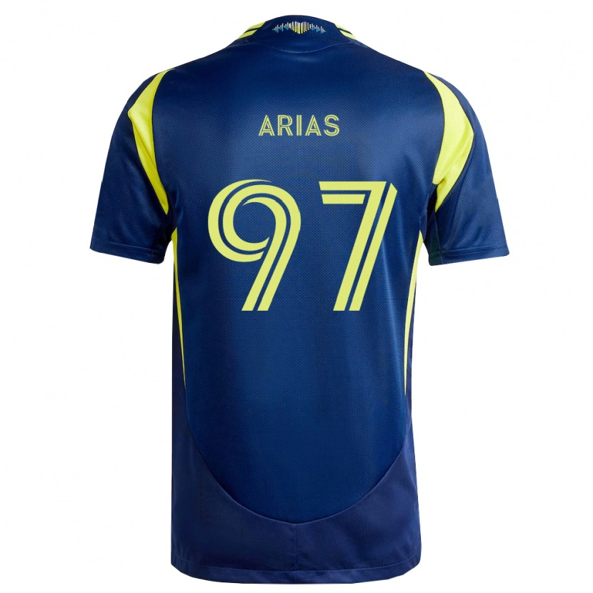 Danxen Heren Emmanuel Arias #97 Geel Marineblauw Uitshirt Uittenue 2026/27 T-Shirt