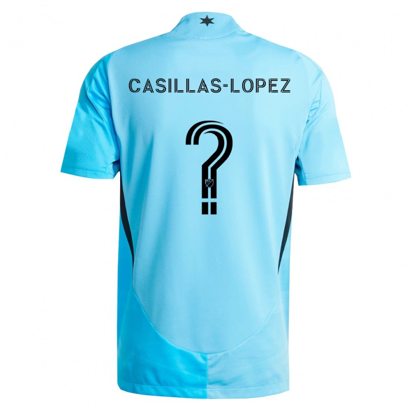 Danxen Heren Carlos Casillas-Lopez #0 Lichtblauw Zwart Uitshirt Uittenue 2026/27 T-Shirt