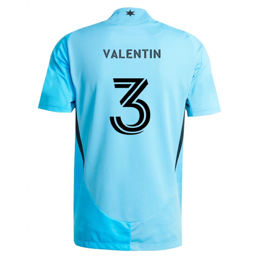 Danxen Heren Zarek Valentin #3 Lichtblauw Zwart Uitshirt Uittenue 2026/27 T-Shirt
