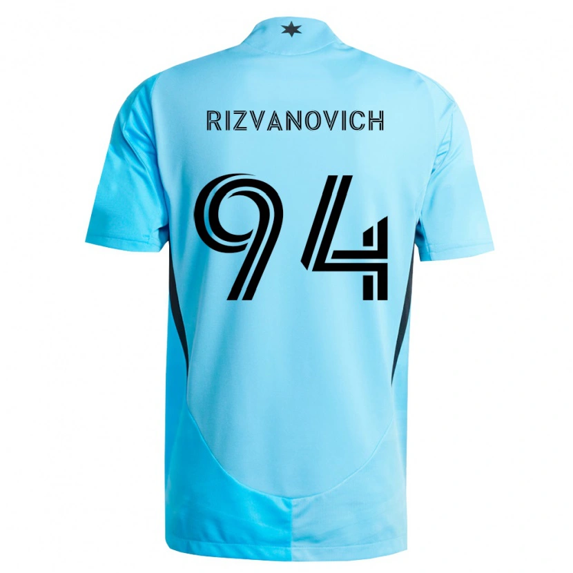 Danxen Heren Kayne Rizvanovich #94 Lichtblauw Zwart Uitshirt Uittenue 2026/27 T-Shirt