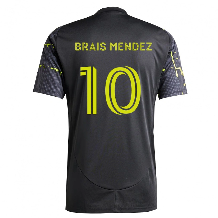 Danxen Heren Brais Méndez #10 Fluorescerend Geel Zwart Uitshirt Uittenue 2026/27 T-Shirt