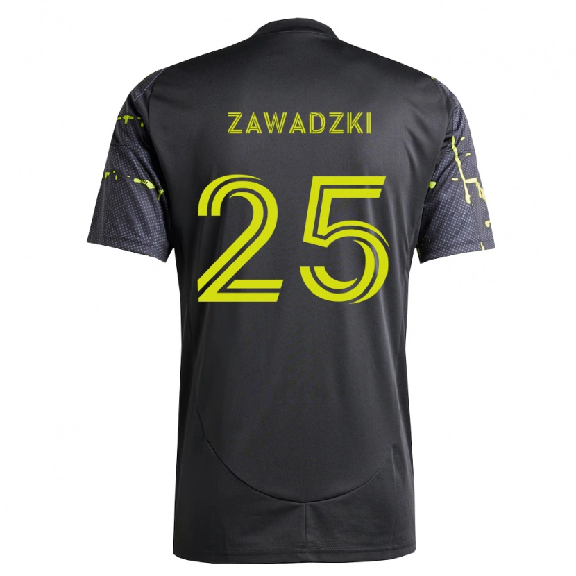 Danxen Heren Sean Zawadzki #25 Fluorescerend Geel Zwart Uitshirt Uittenue 2026/27 T-Shirt