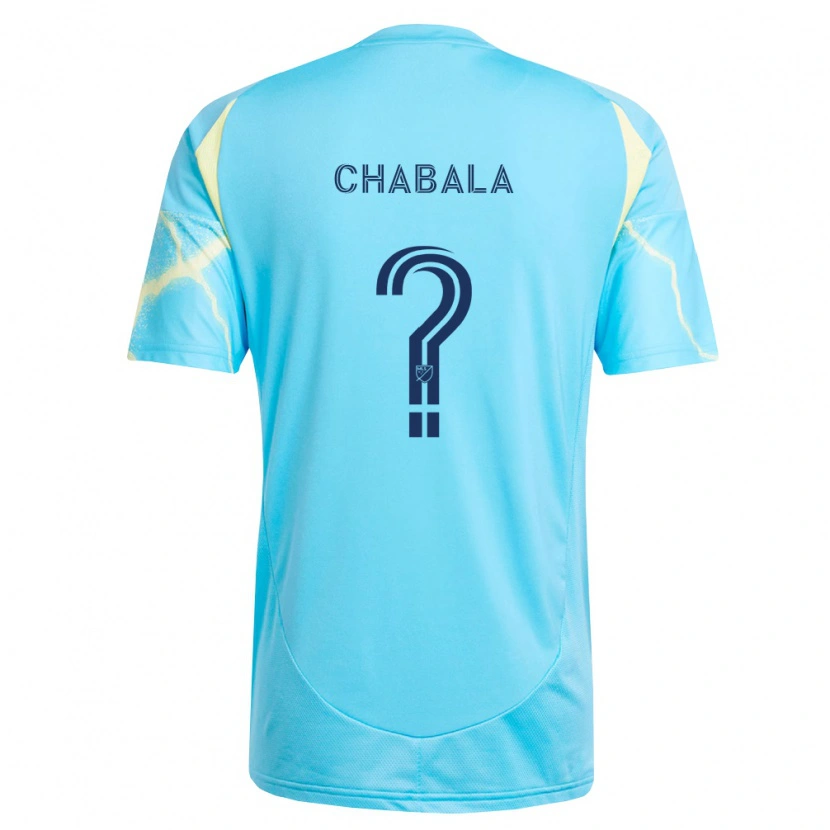 Danxen Heren Caleb Chabala #0 Lichtblauw Zwart Lichtgeel Uitshirt Uittenue 2026/27 T-Shirt
