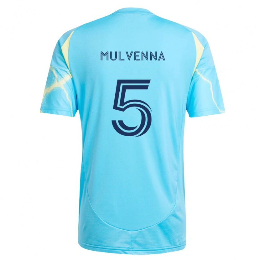 Danxen Heren Landon Mulvenna #5 Lichtblauw Zwart Lichtgeel Uitshirt Uittenue 2026/27 T-Shirt