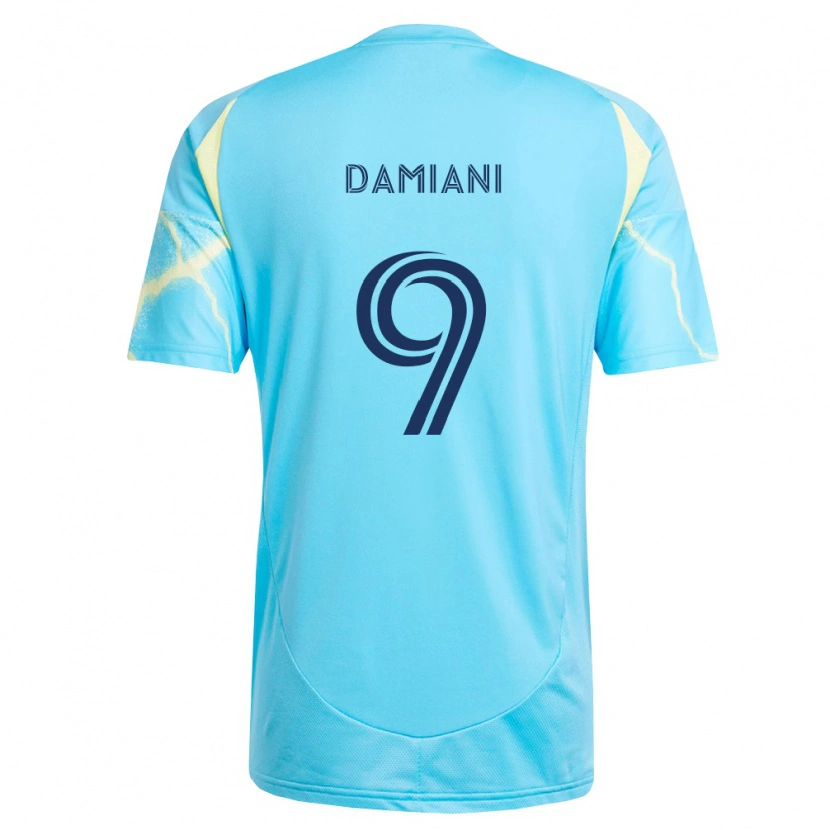 Danxen Heren Bruno Damiani #9 Lichtblauw Zwart Lichtgeel Uitshirt Uittenue 2026/27 T-Shirt