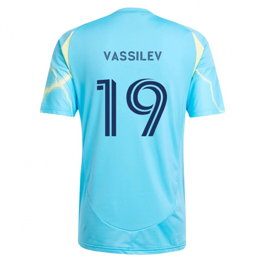 Danxen Heren Indiana Vassilev #19 Lichtblauw Zwart Lichtgeel Uitshirt Uittenue 2026/27 T-Shirt