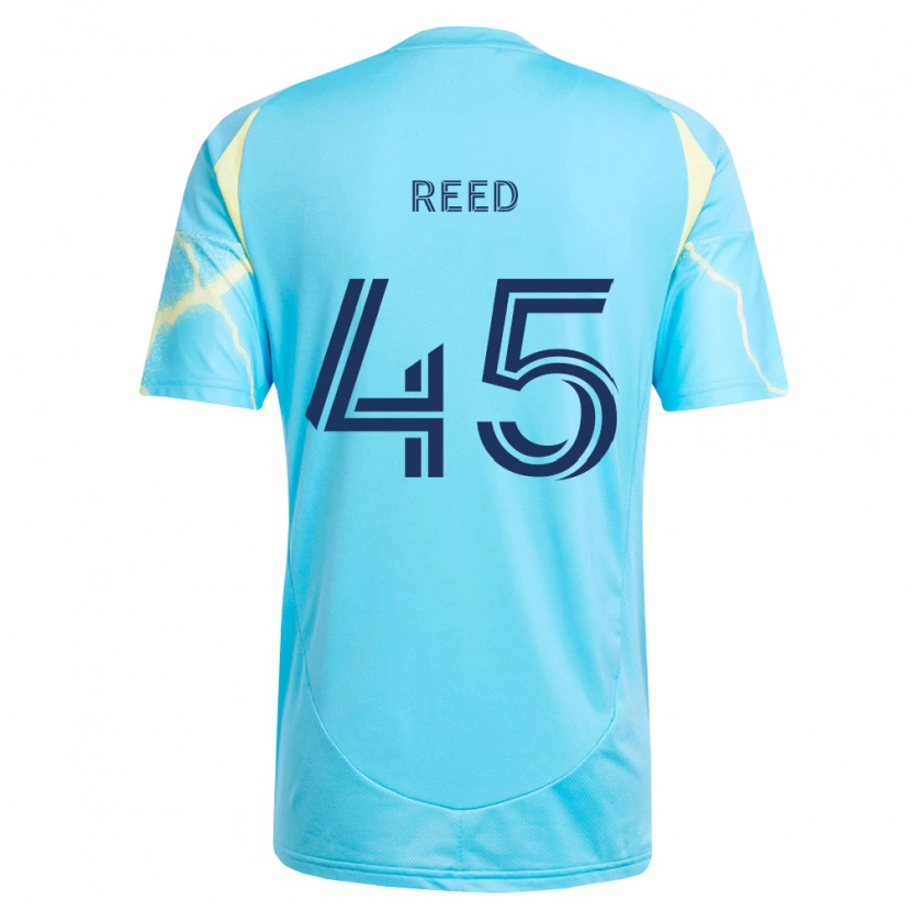 Danxen Heren Theo Reed #45 Lichtblauw Zwart Lichtgeel Uitshirt Uittenue 2026/27 T-Shirt