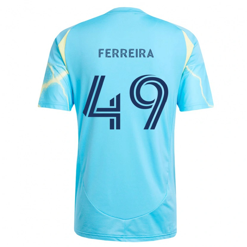 Danxen Heren Willyam Ferreira #49 Lichtblauw Zwart Lichtgeel Uitshirt Uittenue 2026/27 T-Shirt