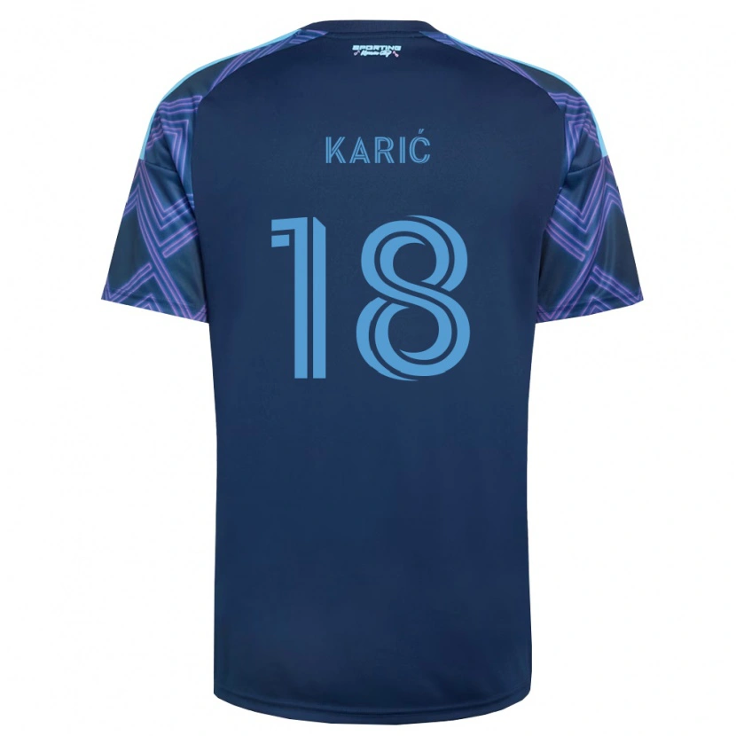 Danxen Heren Emir Karić #18 Koninklijk Blauw Paars Uitshirt Uittenue 2026/27 T-Shirt