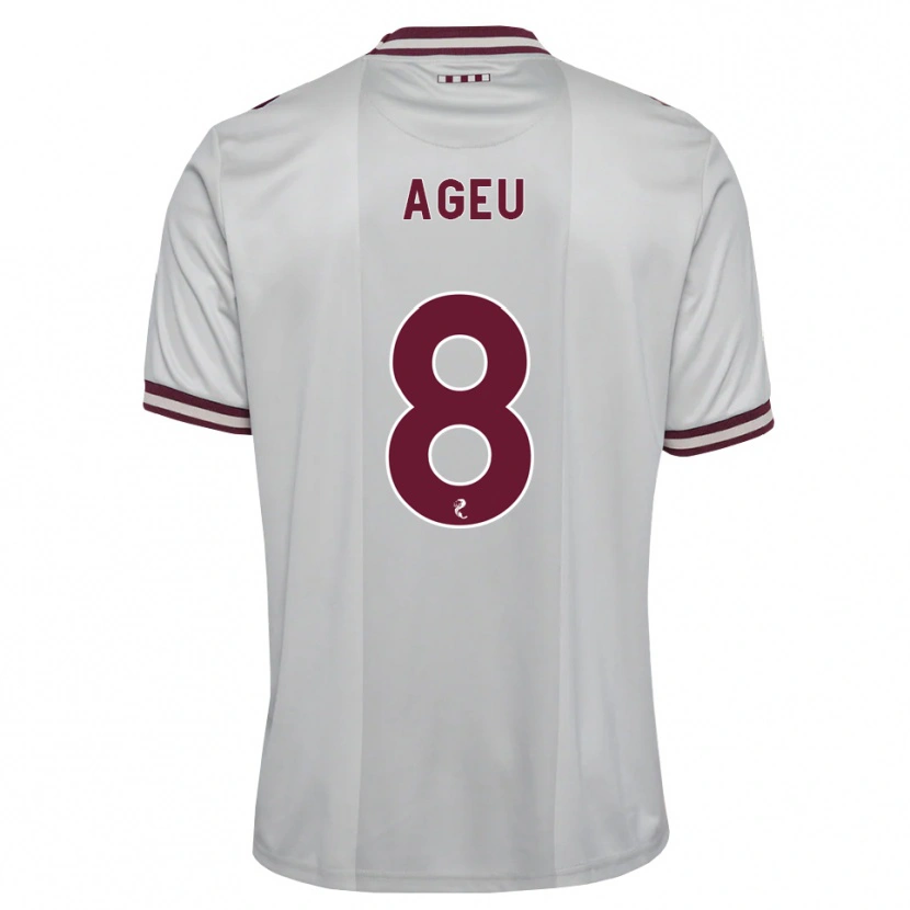 Danxen Heren Eduardo Ageu Almeida Santos #8 Wit Bordeauxrood Uitshirt Uittenue 2026/27 T-Shirt