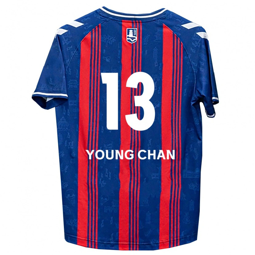 Danxen Dames Young-Chan Ham #13 Blauw Rood Wit Thuisshirt Thuistenue 2026/27 T-Shirt