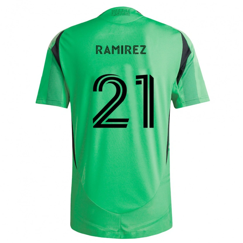 Danxen Dames Christian Ramirez #21 Smaragdgroen Zwart Thuisshirt Thuistenue 2026/27 T-Shirt