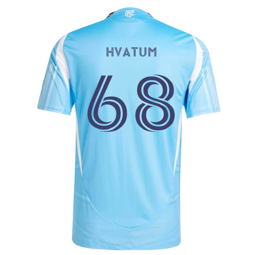 Danxen Dames Henrik Hvatum #68 Hemelsblauw Wit Thuisshirt Thuistenue 2026/27 T-Shirt