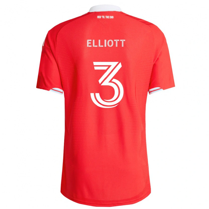 Danxen Dames Jack Elliott #3 Rood Diep Blauw Wit Thuisshirt Thuistenue 2026/27 T-Shirt