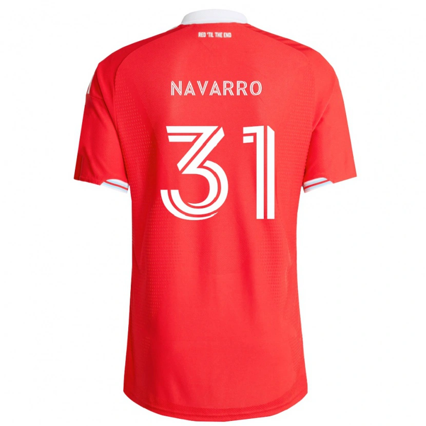 Danxen Dames Federico Navarro #31 Rood Diep Blauw Wit Thuisshirt Thuistenue 2026/27 T-Shirt