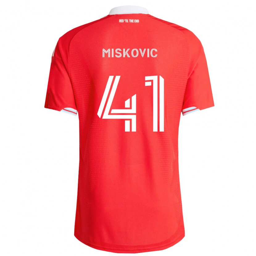 Danxen Dames Mihajlo Miskovic #41 Rood Diep Blauw Wit Thuisshirt Thuistenue 2026/27 T-Shirt