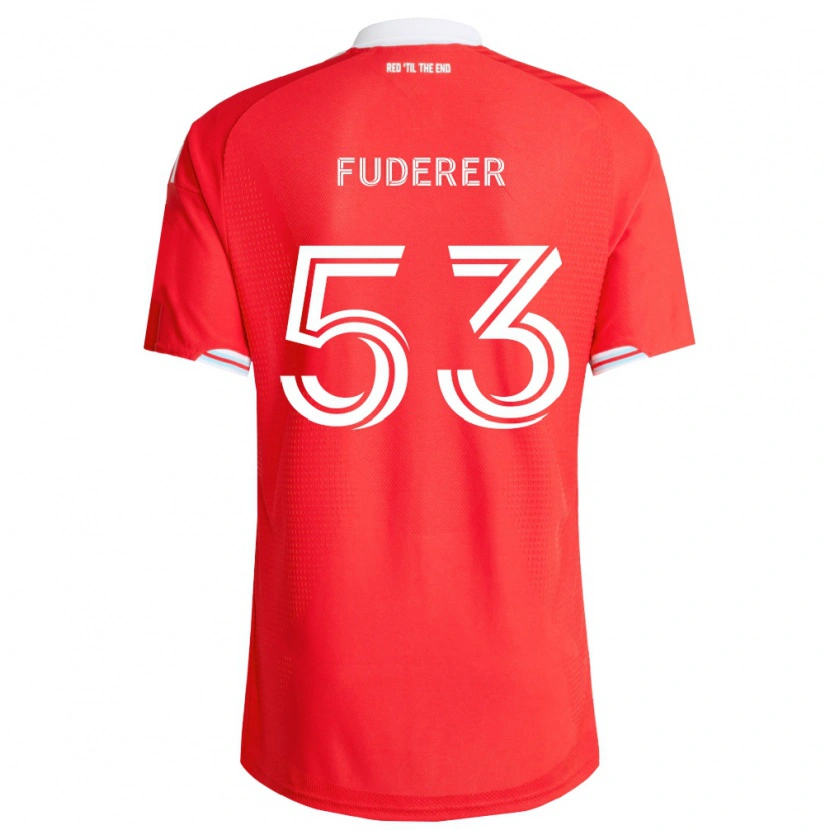 Danxen Dames Jake Fuderer #53 Rood Diep Blauw Wit Thuisshirt Thuistenue 2026/27 T-Shirt