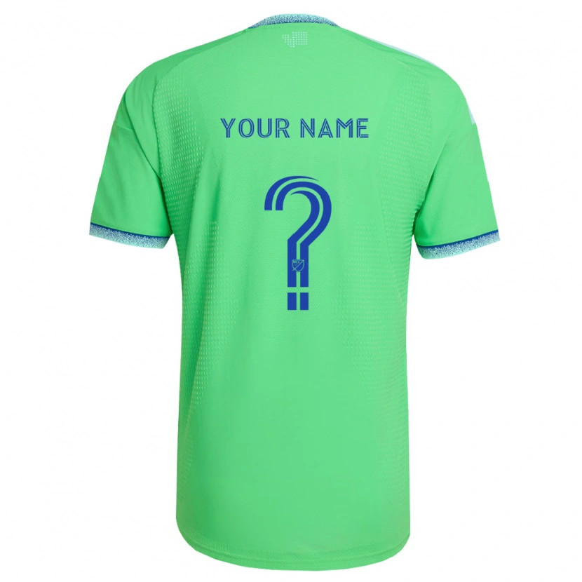 Danxen Dames Uw Naam #0 Groen Lichtblauw Thuisshirt Thuistenue 2026/27 T-Shirt