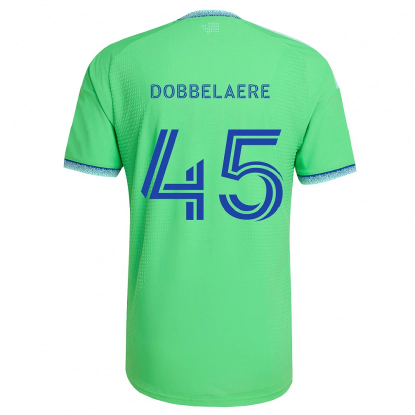 Danxen Dames Ethan Dobbelaere #45 Groen Lichtblauw Thuisshirt Thuistenue 2026/27 T-Shirt