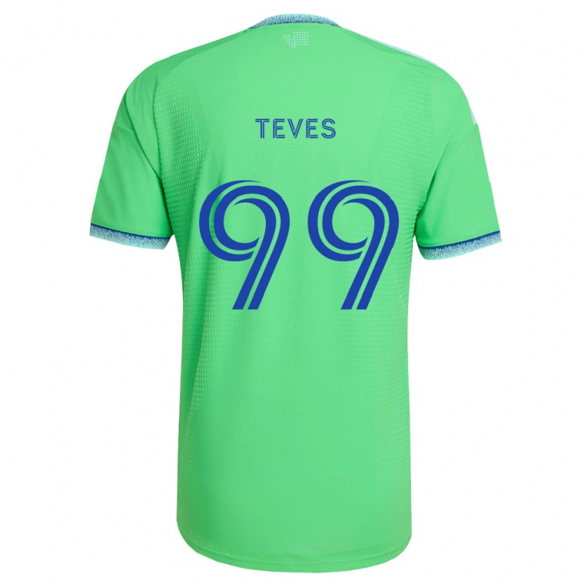 Danxen Dames Dylan Teves #99 Groen Lichtblauw Thuisshirt Thuistenue 2026/27 T-Shirt