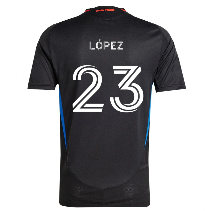 Danxen Dames Hernán López #23 Blauw Wit Zwart Thuisshirt Thuistenue 2026/27 T-Shirt
