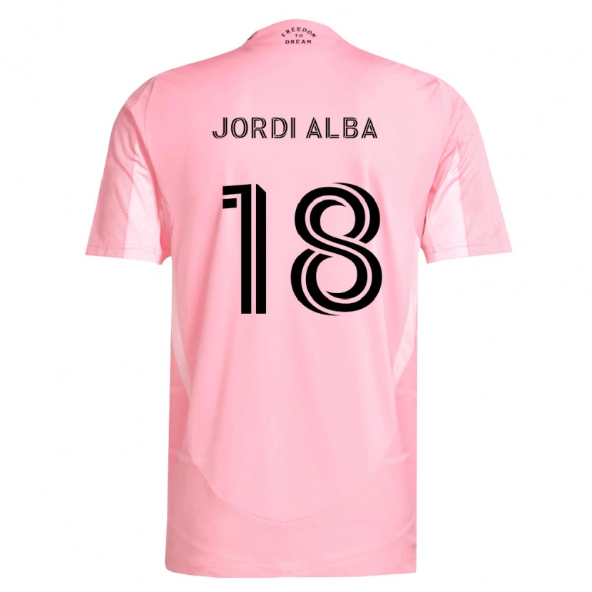 Danxen Dames Jordi Alba #18 Roze Zwart Thuisshirt Thuistenue 2026/27 T-Shirt
