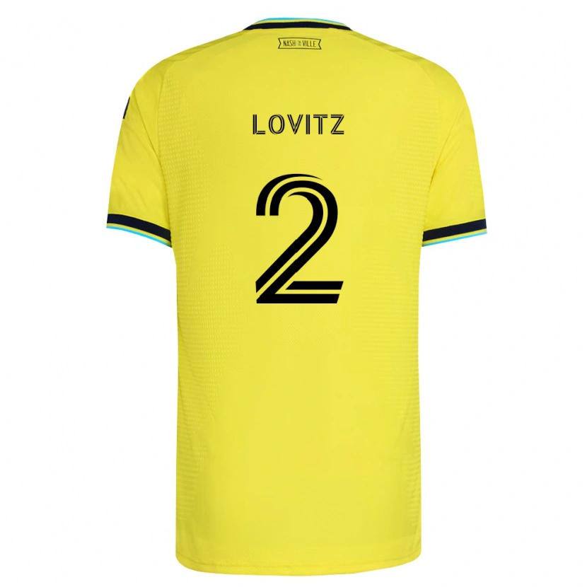 Danxen Dames Daniel Lovitz #2 Helder Geel Marineblauw Thuisshirt Thuistenue 2026/27 T-Shirt