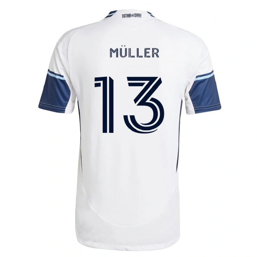 Danxen Dames Thomas Müller #13 Wit Koninklijk Blauw Thuisshirt Thuistenue 2026/27 T-Shirt