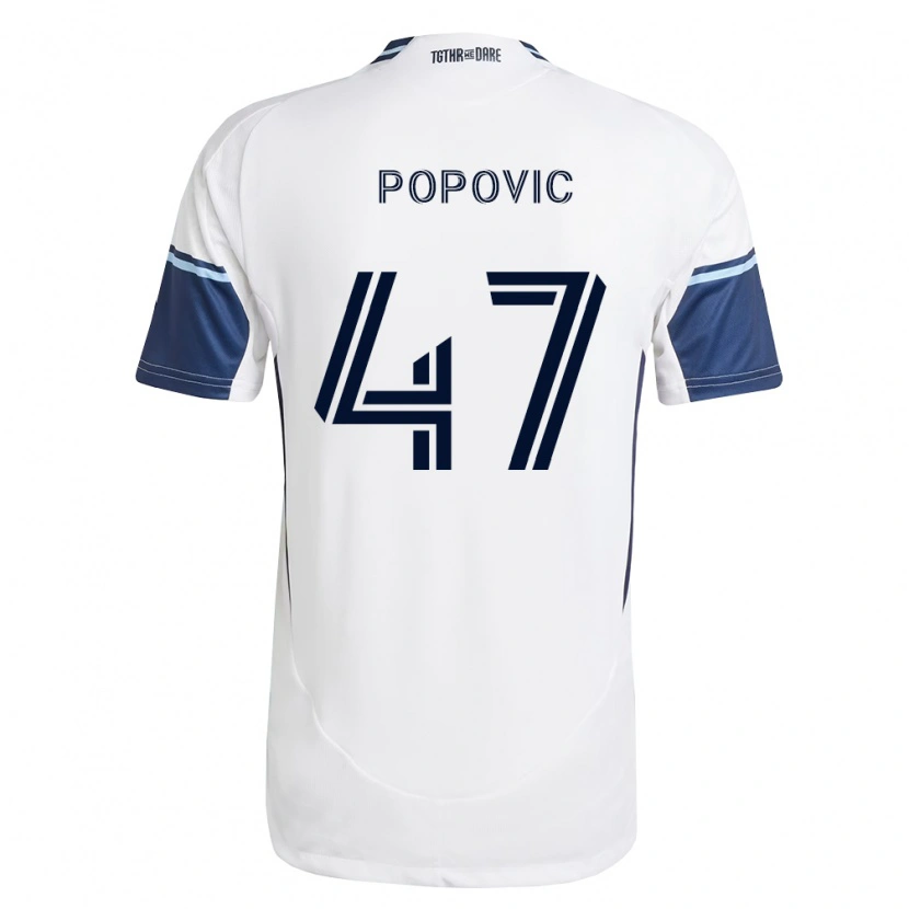 Danxen Dames Marko Popović #47 Wit Koninklijk Blauw Thuisshirt Thuistenue 2026/27 T-Shirt