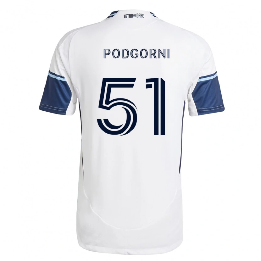 Danxen Dames Kevin Podgorni #51 Wit Koninklijk Blauw Thuisshirt Thuistenue 2026/27 T-Shirt