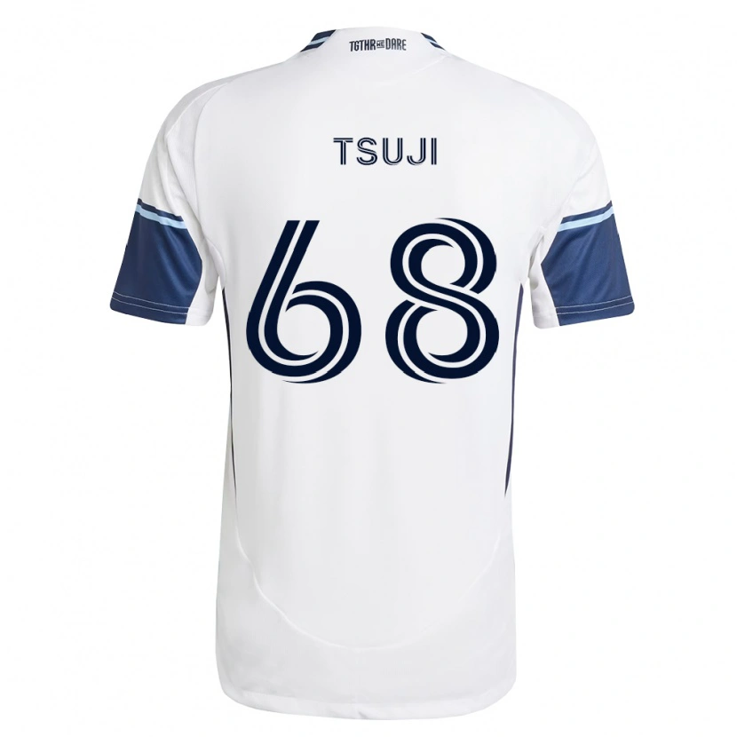 Danxen Dames Yuma Tsuji #68 Wit Koninklijk Blauw Thuisshirt Thuistenue 2026/27 T-Shirt