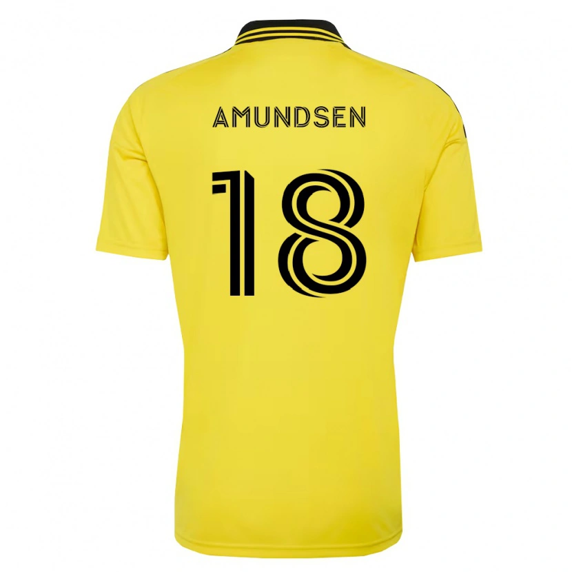 Danxen Dames Malte Amundsen #18 Geel Zwart Thuisshirt Thuistenue 2026/27 T-Shirt