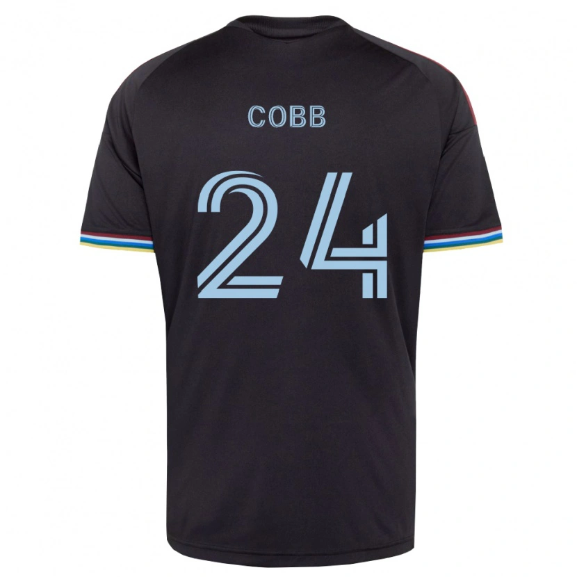Danxen Dames Noah Cobb #24 Zwart Hemelsblauw Thuisshirt Thuistenue 2026/27 T-Shirt