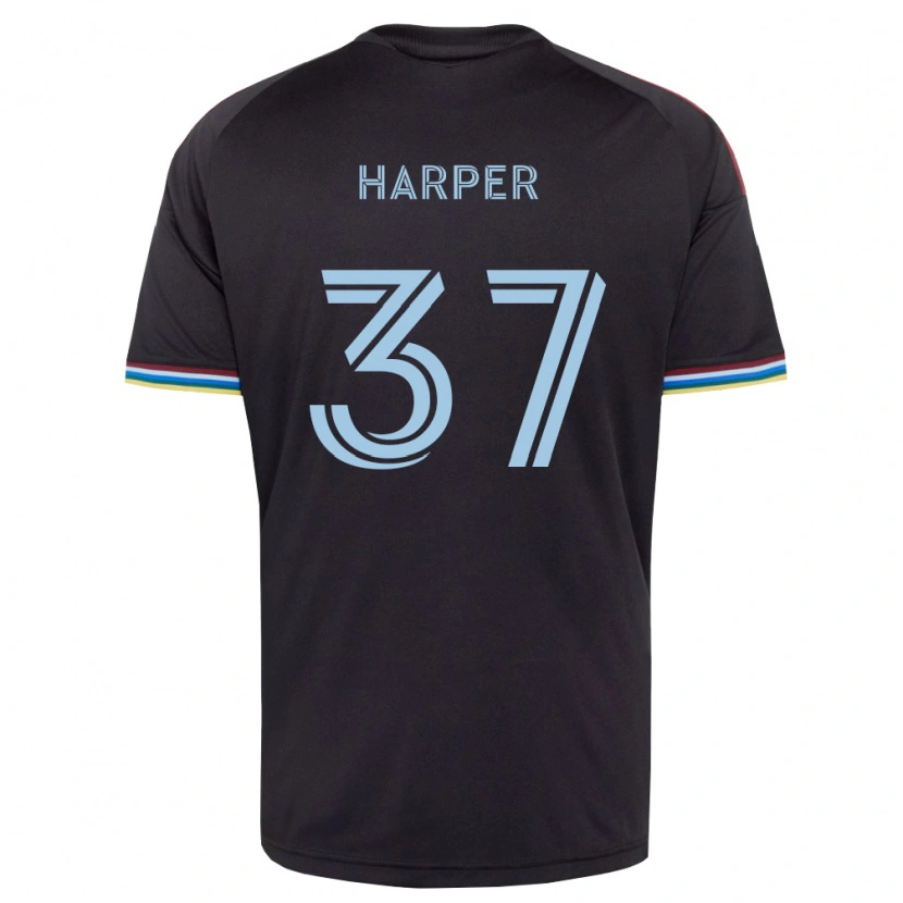 Danxen Dames Charlie Harper #37 Zwart Hemelsblauw Thuisshirt Thuistenue 2026/27 T-Shirt