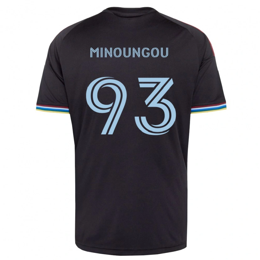 Danxen Dames Georgi Minoungou #93 Zwart Hemelsblauw Thuisshirt Thuistenue 2026/27 T-Shirt