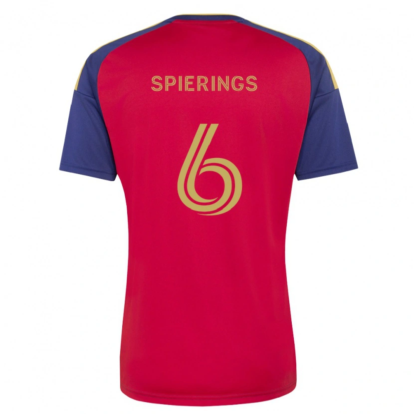 Danxen Dames Stijn Spierings #6 Koninklijk Blauw Bruin Rood Thuisshirt Thuistenue 2026/27 T-Shirt