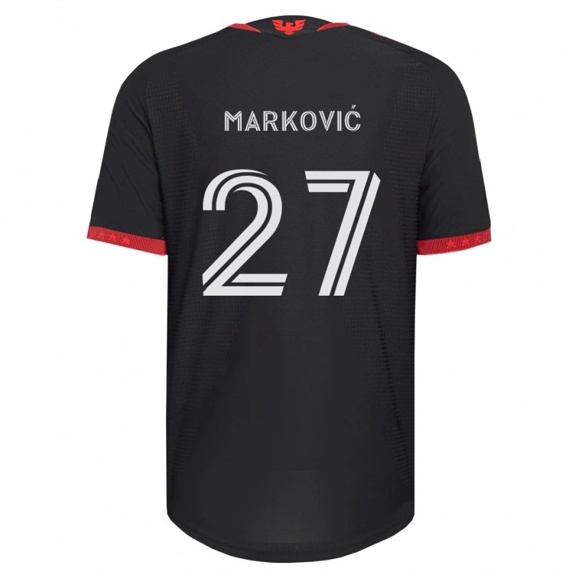 Danxen Dames Nikola Marković #27 Zwart Wit Rood Thuisshirt Thuistenue 2026/27 T-Shirt