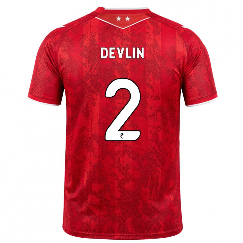 Danxen Dames Nicky Devlin #2 Rood Wit Thuisshirt Thuistenue 2026/27 T-Shirt