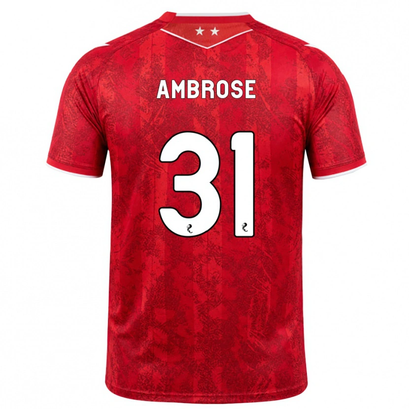 Danxen Dames Peter Ambrose #31 Rood Wit Thuisshirt Thuistenue 2026/27 T-Shirt