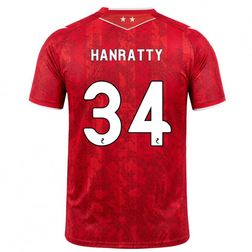 Danxen Dames Kevin Hanratty #34 Rood Wit Thuisshirt Thuistenue 2026/27 T-Shirt